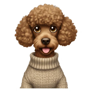 Brown poodle in a sweater sticker