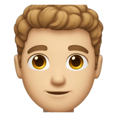 cute white man round face with brown fade haircut brown eyes sticker