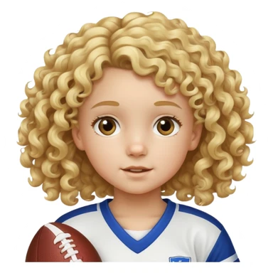 Sarışın kıvırcık saçlı 6 yaşında futbolcu sticker