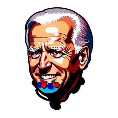 Joe Biden with balls on chin  sticker