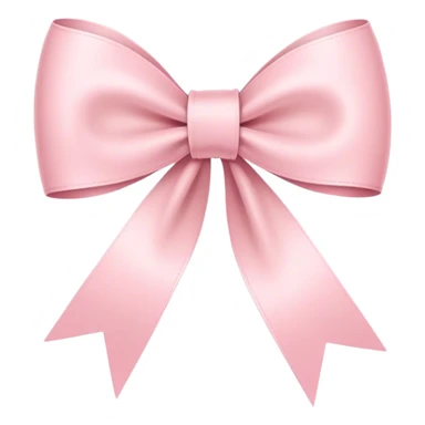 Ultra-thin and stretched ribbon bow, as narrow as possible, single loop, no extra loops, no fluffy or rounded shapes, only one long and sleek ribbon light pink sticker