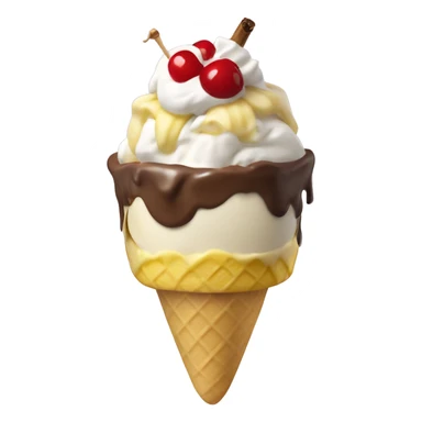banana split sundae ice cream sticker