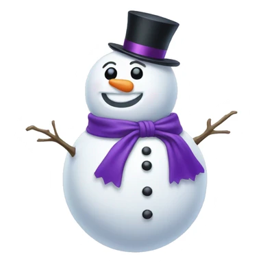 Snowman with purple bow tie sticker