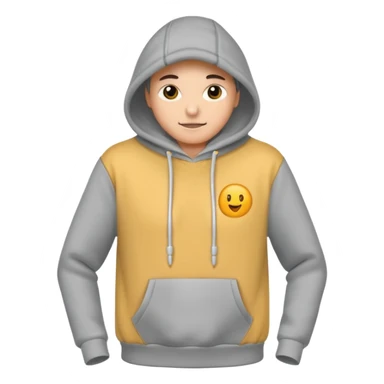comfy grey hoodie without person sticker
