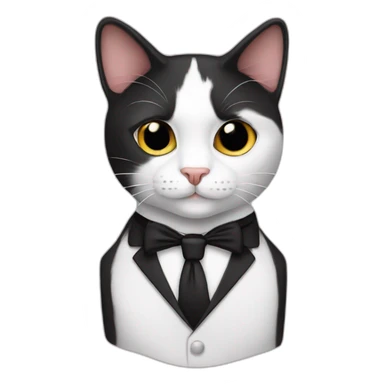 tuxedo cat wearing a tuxedo sticker