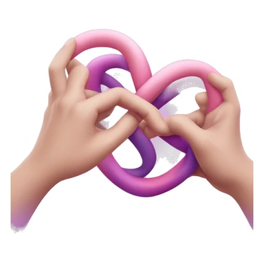 Pink and purple infinity hand heart sticker