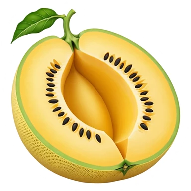 whole yellow melon with slice on right side  sticker
