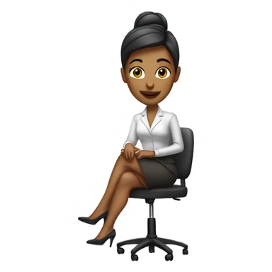 Business woman with short skirt and high heels sitting on chair sticker