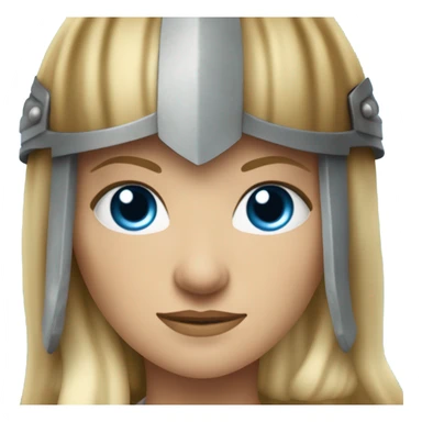 Blonde viking woman in her 40s with blue eyes and long blonde hair and viking helmet    sticker
