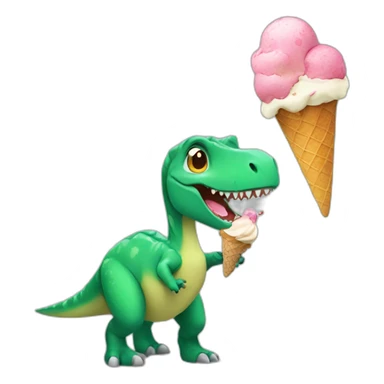 dinosaur with icecream sticker