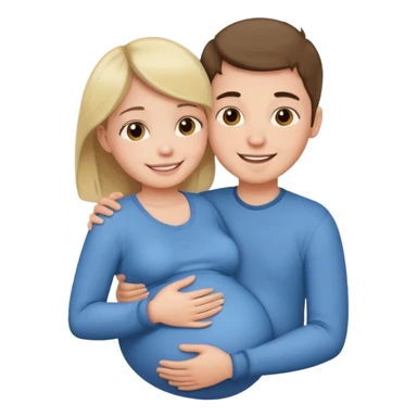 Make a pregnant boy being hugged by a girl sticker