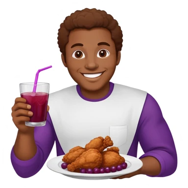 Black guy with fried chicken and grape ￼ kool-Aid sticker