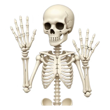 Skeleton doing left and right hand path hand symbols sticker