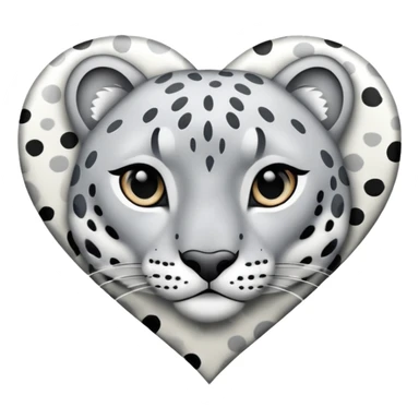 snow-Leopard-patterned heart sticker