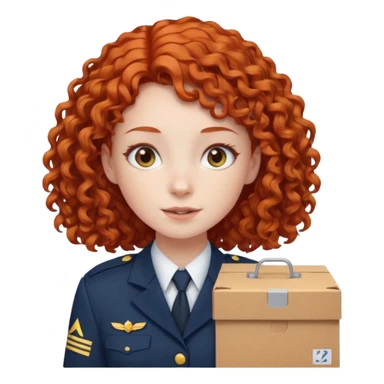 box carrier curly red hairedgirl  sticker