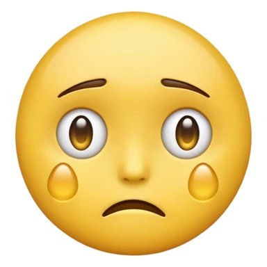 A sad emoji hiding its emotions  sticker