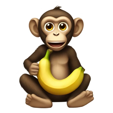 Monkey with a banana  sticker
