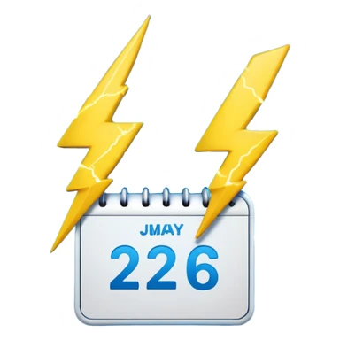 Calendar with two clashing lightning bolts sticker