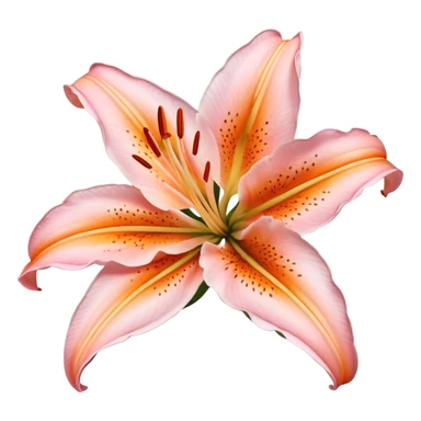 light pink and orange oriental lily flower sticker