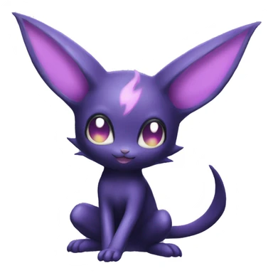 Dark Shiny Cute Kawaii Ethereal Dark Noibat-Delcatty-Espeon-fusion-hybrid full body sticker