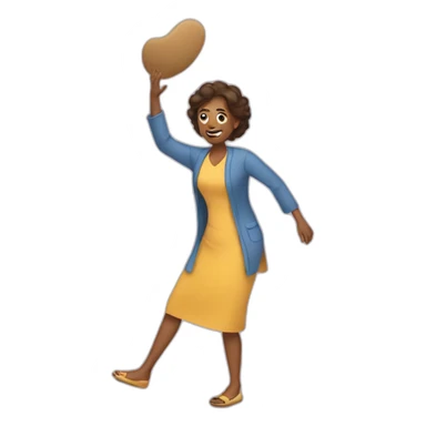 A mom throwing a slipper sticker