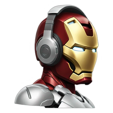 Ironman using headphones  sticker