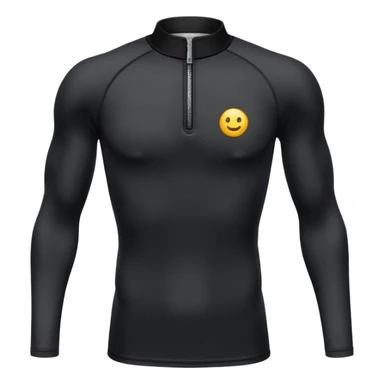 Compression black long sleeve shirt with zippered collar sticker