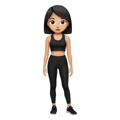 ceren siyah tayt ve siyah crop sticker