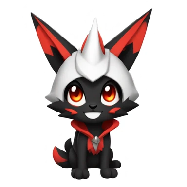 Black and Red Ethereal Cool Edgy Anthro Zangoose Litten Fakémon sticker
