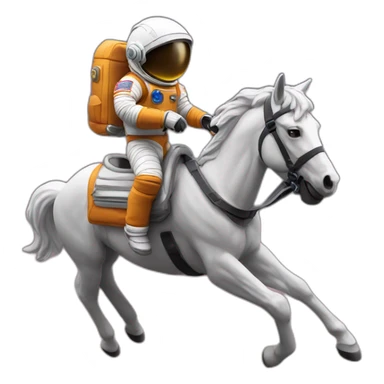 Astronaut with helmet shut riding a wild horse sticker