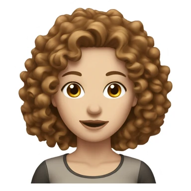 gorgeous white woman with long brown curly hair sticker