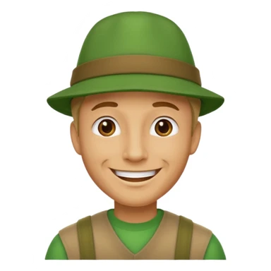 man Character with Green Hats sticker