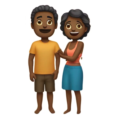 Una pareja besándose en la playa con un atardecer  sticker