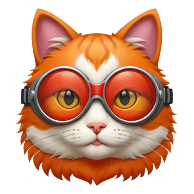 A cat wearing red goggles sticker