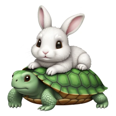 Cute bunny on turtle  sticker