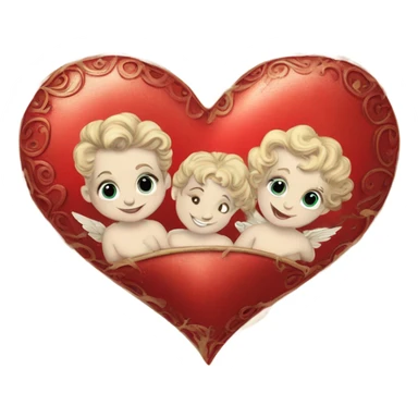 vintage valentine’s day card red sticker