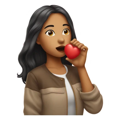 girl blowing a kiss sticker