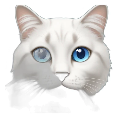 a big white ragdoll cat with blue eyes sticker