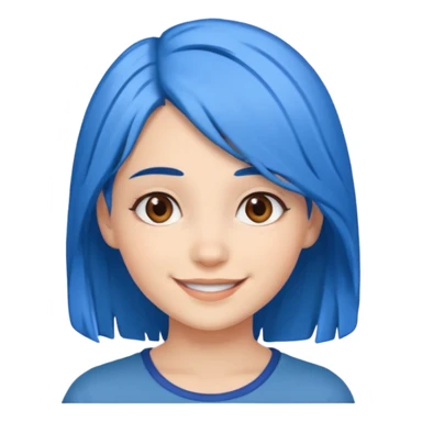 blue hair girl with brown eyes  sticker