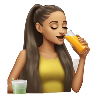 Ariana Grande drinking her juice  sticker