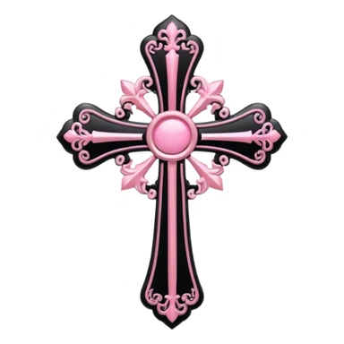 soft cute black pink goth cross , no woman sticker