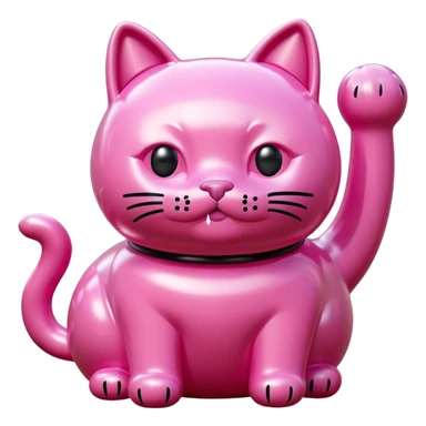  SPAM meat jeff koons style inflatable pink puffy cat sculpture  sticker