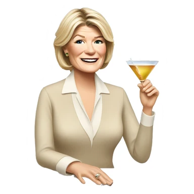 Martha Stewart drinking a martini  sticker