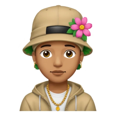 RAPPER WITH FLOWER HAT sticker