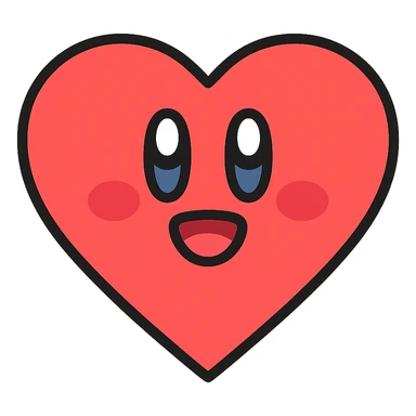 heart with Kirby's face colored icon sticker