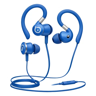 blue wired earbuds sticker