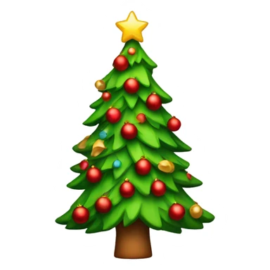 Christmas tree decorated red sticker