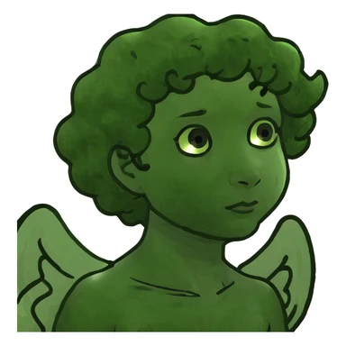 Angel with curly air sticker