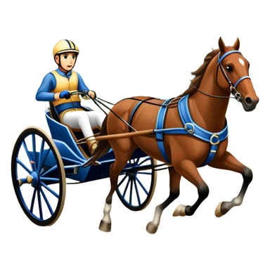 Harness racing with sulky behind horse sticker