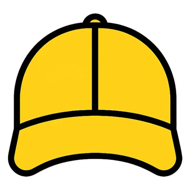 yellow baseball cap sticker
